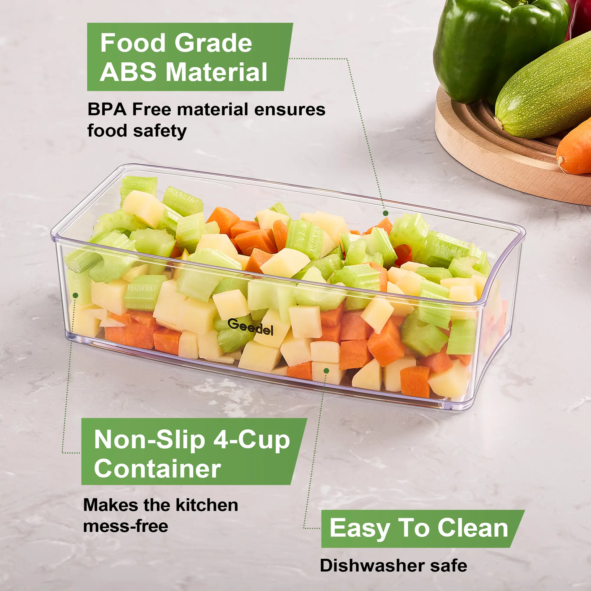 Geedel Vegetable Chopper, Pro Food Chopper, Kitchen Vegetable Slicer Dicer Cutter Grater, Veggie Chopper with container for Salad (4 in 1), Utensils veggie chopper chopper vegetable, FathersDayGift Cabbage Shredder