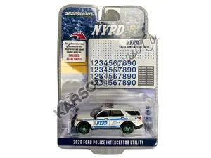 CHASE 2020 Ford Explorer Police Interceptor Utility - NYPD w/ Squad Number Decal Sheet Diecast 1:64 Scale Model - Greenlight 42776