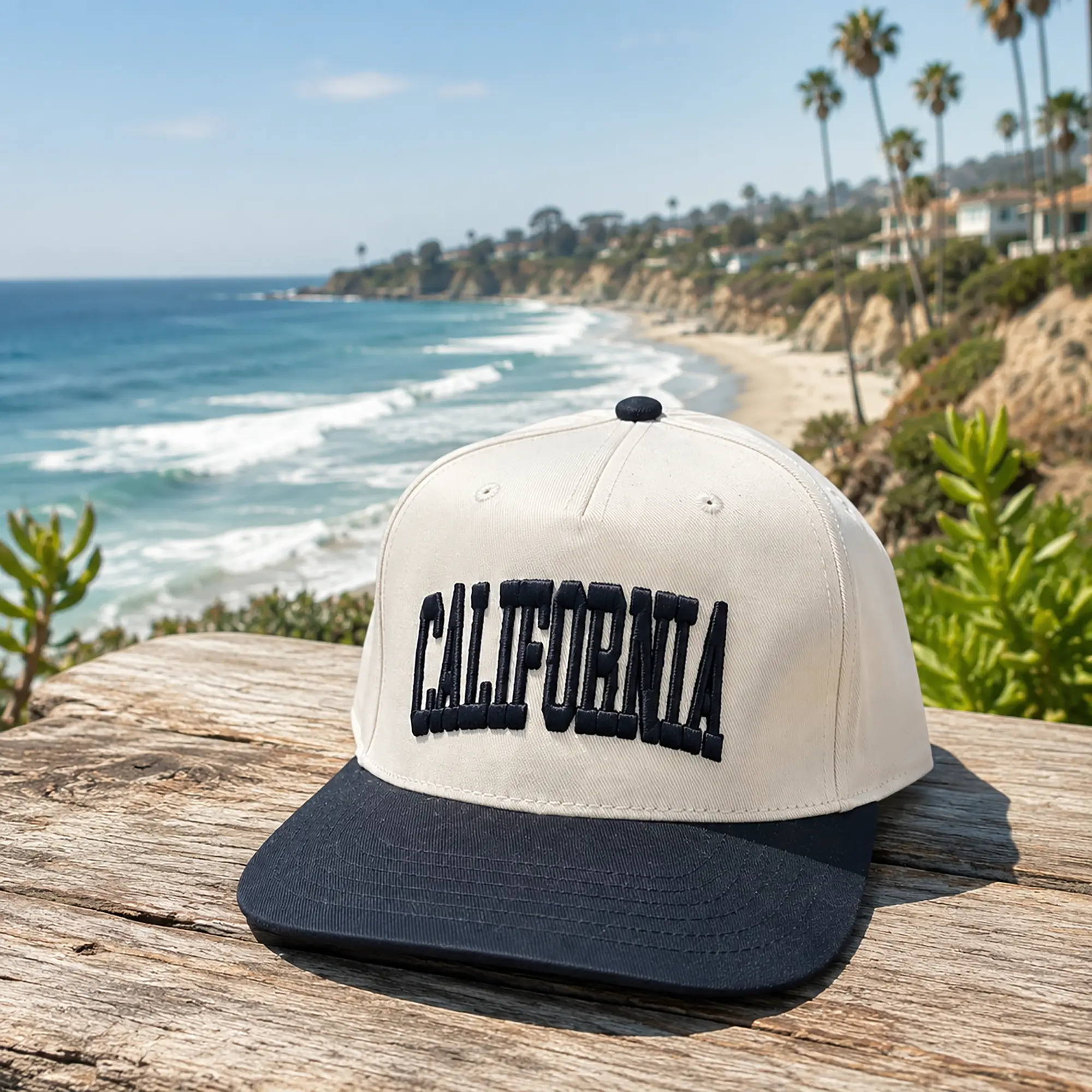California Embroidered Hat | by Fashion Tales 3D Puff Embroidery Snapback Adjustable Premium Hat