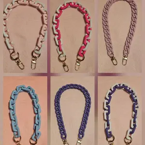 Unique Matte Bag Chains with Adjustable Web Strap, Elegant Stylish Multifunction Design, Durable Rhodium Plated Metal Components for Luggage & Bag Accessories