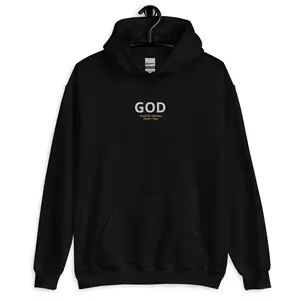 Faith>Fear Embroidered Hoodie Men's Short Sleeve Athletic Fabric Polyester Spandex Soft Drawcord Hoodie