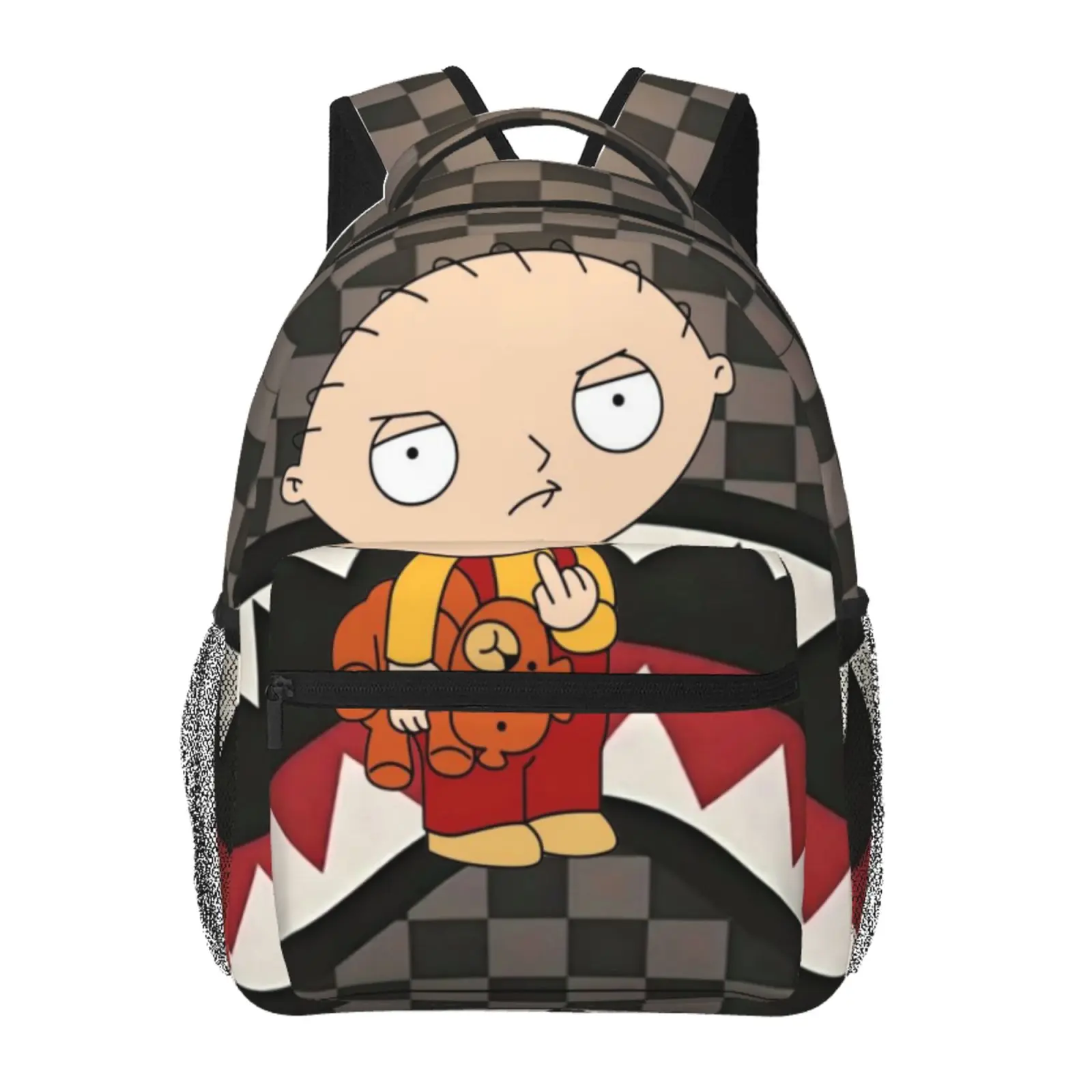 SG Backpack – Family Guy Peter “Farting” graffiti checkered laptop bag; school/commute bag; Y2K cartoon school bag; cute gift for teen girls and students