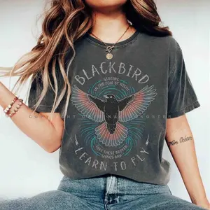 Comfort Colors Blackbird Shirt, Old School Rock Band Shirt, Oversized Trendy Tee, Retro Music Shirt, Concert shirt, Song Lyrics beatle tee.