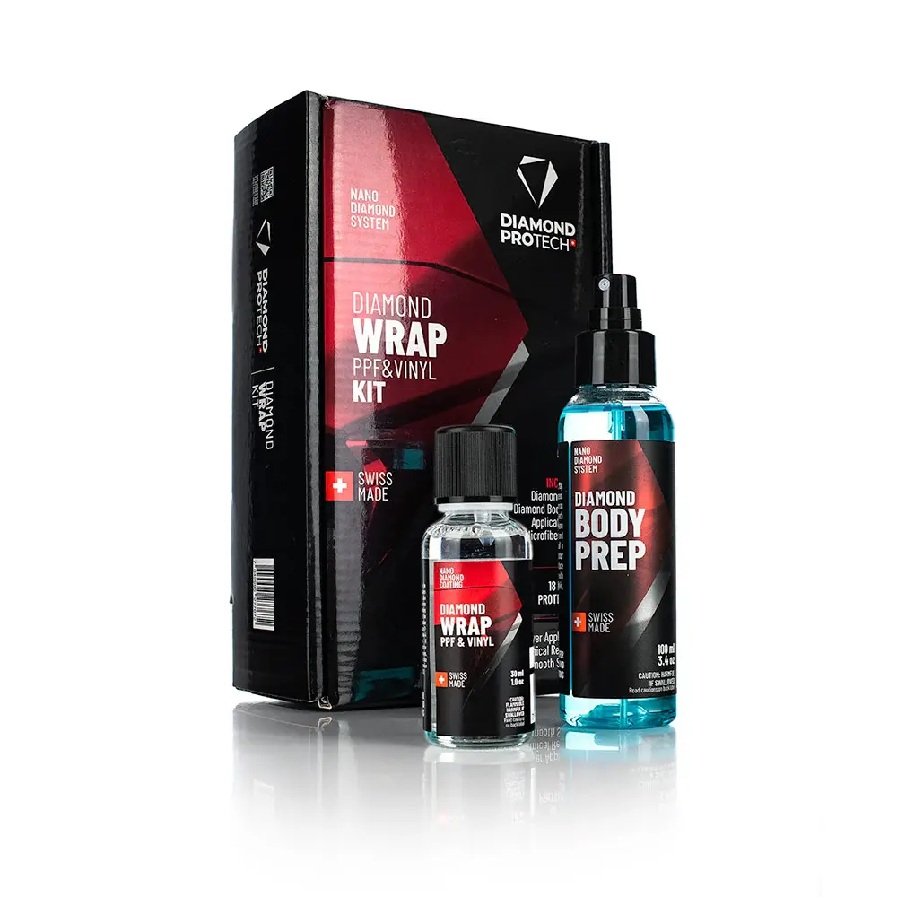 Diamond ProTech Diamond Wrap Kit with 30ml Diamond Wrap 100ml Body Prep Applicator Pad Microfiber Towels and Protective Gloves for Ultimate Vehicle Protection