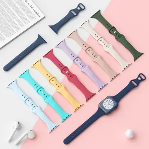 Solid Color Silicone Sport Strap Wristband, 1 Count Slim Thin Narrow Replacement Watchband, Watch Strap for Apple Watch, Smart Watch Straps