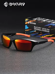 Bacury Foldable Sports Polarized Sunglasses, Uv400 Protection, PC Material, Unisex Oval Frame, Casual Style, All Seasons