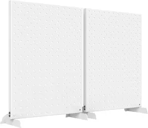 Metal Pegboard Display Stand, Freestanding Tabletop Pegboard Display for Craft Shows & Fairs, 12"X16", 2 count White