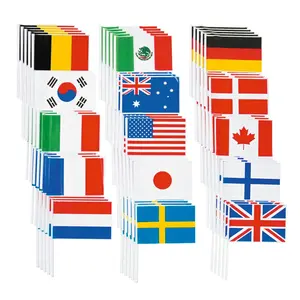 6" x 4" Bulk 72 Pc. Small Plastic Flags of All Nations Flags