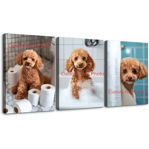 3 Panel Personalized Canvas Prints With Your Photos 8X12 Inch Custom Canvas Wall Art For Home Decor, Bedroom, Living Room, Wedding, Baby, Pet, Family Gifts