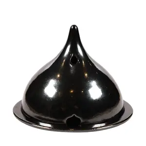 SENTJO Premium 100% Hand-Made Ceramic Incense Burner, Incense Holder, Aromatherapy, Home Decor, Backflow Incense Powder, Cones and Stick, Made in France, (Metalllic Black))