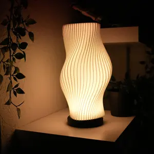 NOXIA HELIX 3D Printed Lamp - Sculptural Wave-Inspired Design with Soft Ambient Glow & Energy-Efficient LED for Cozy Mood Lighting