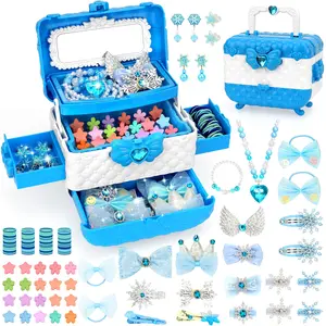149 PCS Jewelry for Kids Girls, Dress-Up Jewelry Set, including hair clips, hair ties, necklaces, rings, earrings, etc., suitable for girls aged 3-12. Also a toy set, Birthday Christmas gift for children
