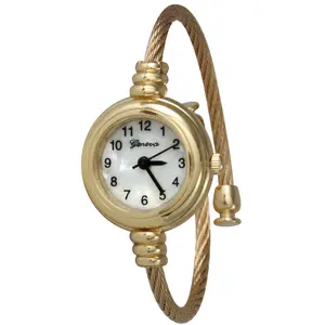 Geneva Cable Wire Bangle Watch Variety Color (Gold)