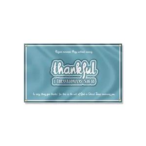 "Thankful" 3x5 ft Christian Indoor Flag with Button Corners for Bedroom Dorm Office Decor