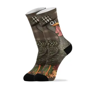 Men's Thanksgiving Turkey Thick and Soft Running Socks - Durable Fabric, Lightweight and Breathable