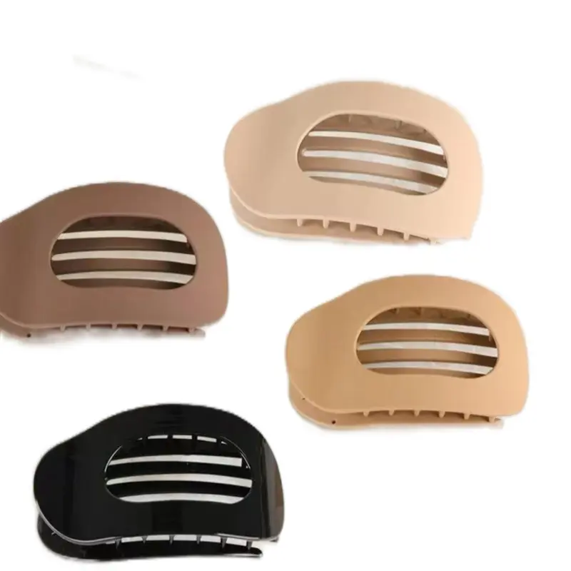 4 Pack Large Matte No-Slip Claw Barrettes，French Flat Hair Clips for Women – for Thick or Thin Hair, Lay Down Women's Hair Accessories Black White