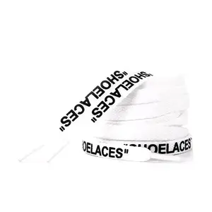 White Printed Shoelaces for Men's and Women's Footwear