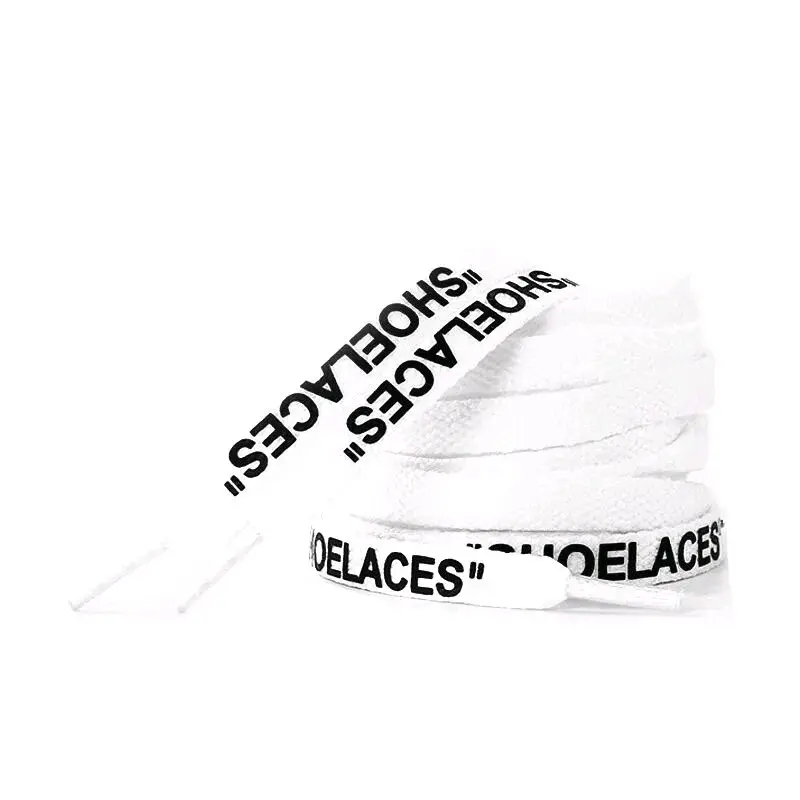 White Printed Shoelaces for Men's and Women's Footwear