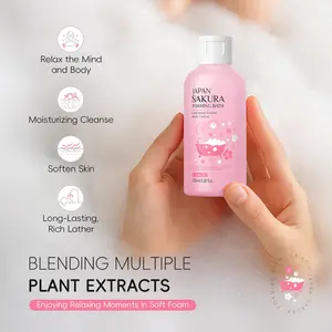Sakura Bubble Foaming Bath 100ml  Long-lasting Bubbles Gently Cleanse Japanese Cherry Blossom Body Care Foam  Relaxing Bath Milk for Soft Skin  Self Care Spa Night Essential Lightweight Silky Texture Moisturizing Body Wash
