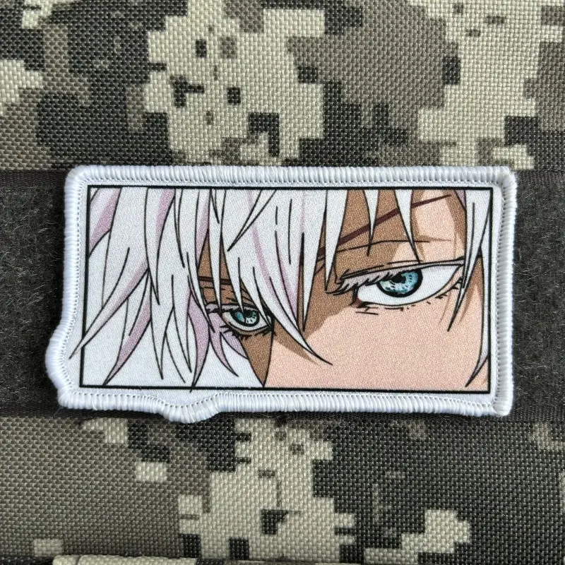 Anime Eye Velcro Patch, Anime Style Morale Patch with Hook Velcro, Backpack Arm Patch Tactical Cloth Sticker, DIY Tactical Gear Decorative Sticker