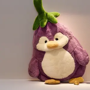Purple Eggplant Penguin Plush Toy Large Size Boys Girls Sleeping Pillow Birthday Gift Companion Doll Easter Gift vibrant baby mini