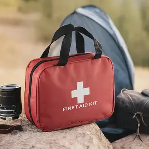 Portable First Aid Kit, Includes Professional Scissors and Tweezers, Ideal for Camping, Hiking, Hunting, Essential Outdoor First Aid Supplies, Emergency Supplies