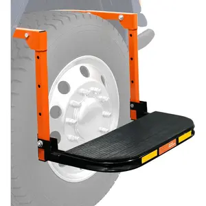 Heavy Duty Folding Tire Step for Truck Upgraded, SUV and RV Adjustable Folding Heavy Duty Wheel Step, 10.2"-14.4" Fits Tire Step ,Red – Compatible with Truck Steps for Pickup Trucks