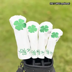 Lucky Four-Leaf Clover Style Golf Club Covers for Driver, Fairway, Hybrids, Head Covers for Golf Clubs, Funny Driver Headcover, Golf Accessories