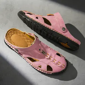 Men’s Breathable Cowhide Sandals – Durable, Non-Slip & Deodorizing Comfort for Summer Walks, Beach Days & Casual Outdoor Activities.