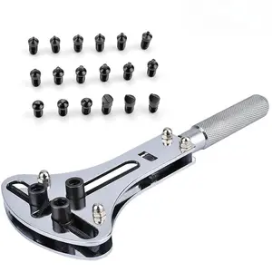 Professional Precision Watch Repair Tool Kit with Adjustable Screw Case Back Opener and Multifunction Jaw Pry Tool, Anti-Slip Grip Case Removal Device, Essential Durable Accessory for Mechanical Watch Repair, Hand Tools