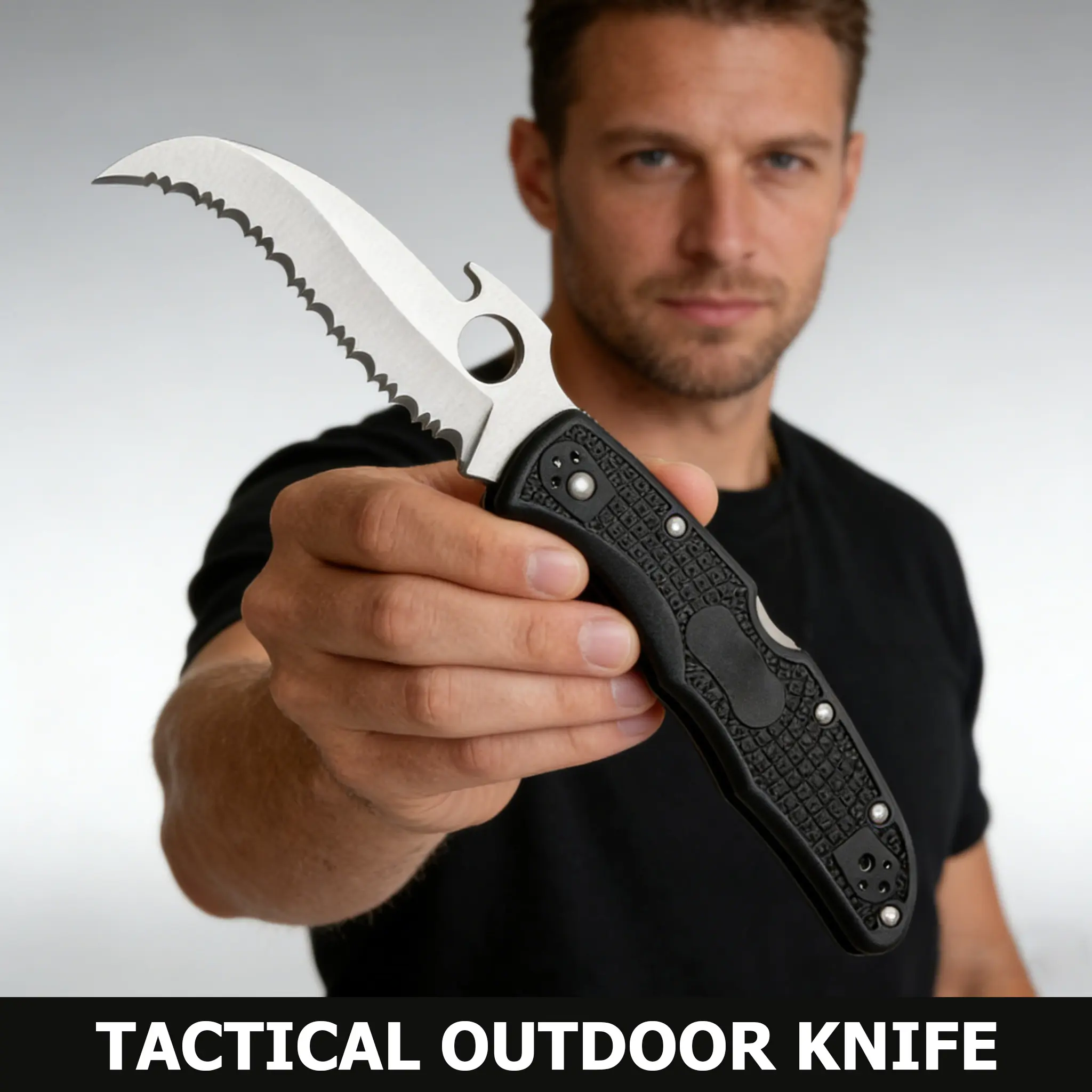 Black Smooth G10 Stainless Fixed Blade Knife outdoor edc Perfect Gift for Men Tactical Knife