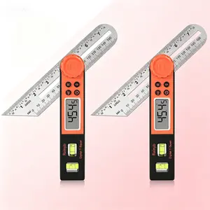 Digital Protractor Goniometer 0-360 Degree Bevel Gauge with Level Bubble & Large LCD Display for Woodworking Metalworking Construction Measuring Tool (7-Inch, 2-Pack)