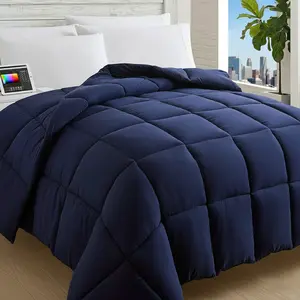 TIKTOK SHOP Down Alternative Comforter All Season Warmth Luxurious Plush Loft Microfiber Fill Duvet Insert Bedding, Queen, Navy