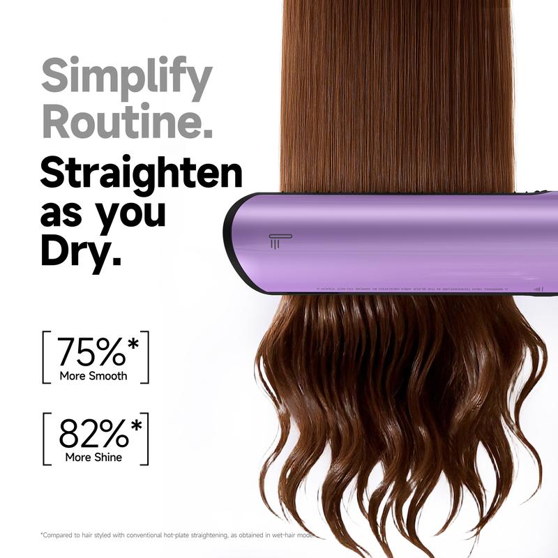 JELLYFISH AGD100 Air Gap Dryer 1400W Hair Straightener  | Clamp-Free Zero Touch No Damage 2-in-1 Dry & Straightening Tool | 1400W High-Speed Professional  Salon Air Gap Hairdryer | 2 Speeds 4 Temps 1.1lb Lightweight for Home Travel