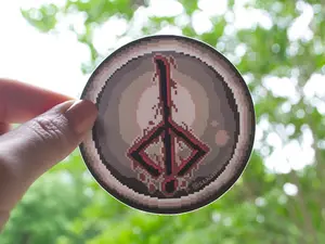 Bloodborne Hunter's Mark Pixel Art Vinyl Sticker - 3 in / 7.62 cm - Weatherproof