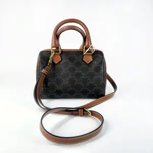 Pre-owned Celine 811 Mini Boston Triomphe Canvas Handbag with Detachable Strap