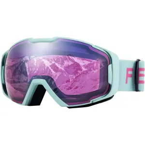 FEISEDY Ski Goggles, OTG Snow Sport Goggles for Adult Youth, Anti-Fog UV400 Protection Bendable Dual-Lenses B2961