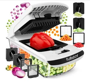 The Original Pro Chopper - Vegetable Chopper and Spiralizer, Food Chopper with Container, Fruit Slicer, Kitchen Gadgets & Gifts, Home Essentials (4 in 1, White)