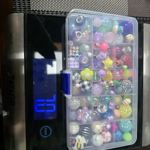 Premium Quality Assorted Beads 7 oz - Assorted Beads in Transparent Box with Colorful Beads