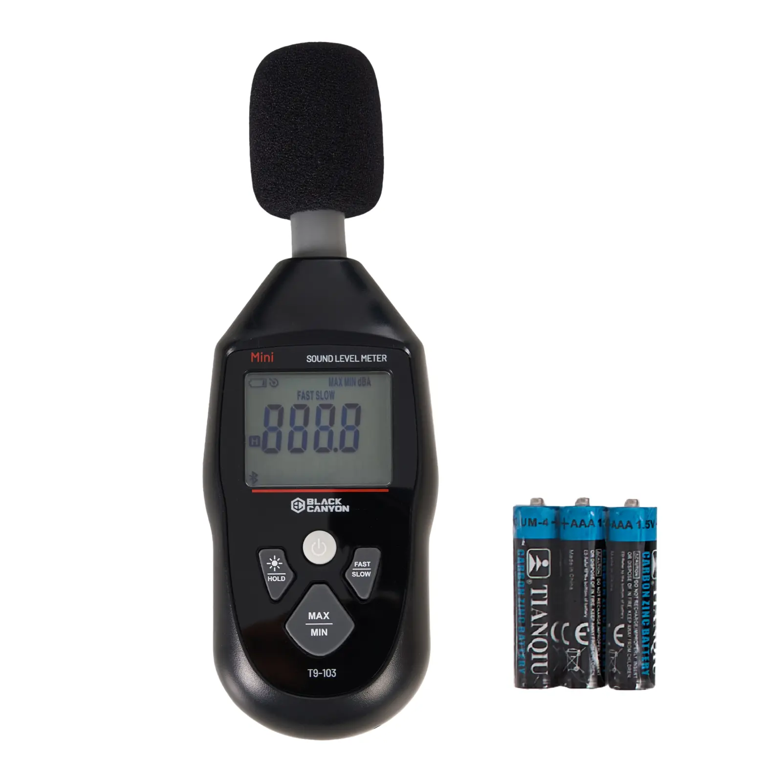 Black Canyon Digital Sound Level Mtr, 30–130dB Decibel Noise Reader with 30Hz–8kHz Frequency, A-Weighting, LCD Display, Max Min Data Hold, Auto Power Off for Industrial & Home Noise Testing