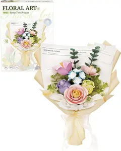 【self-assembly puzzle】ROKR Flower Building Set with Bouquet Packaging,3D Puzzles for Adults, DIY Miniature Kit, Ideal Gift for Home Décor
