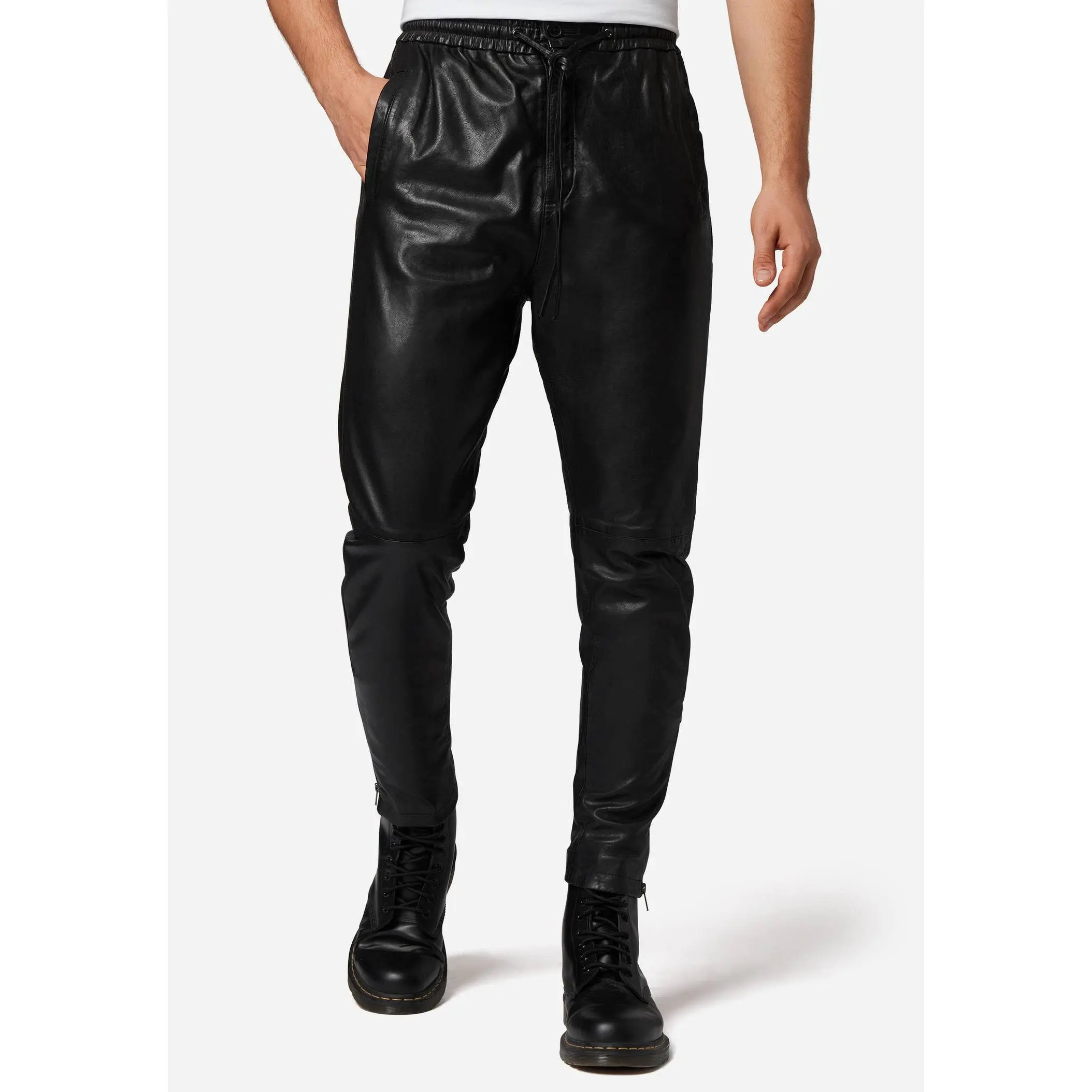 Yakil Men's Sheep Leather Jogger Pants
