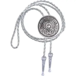 Floral Bolo Tie for Men Womens Bolo Tie Necklace Native American Black Men's Bolo Ties Western Cowboy Bolero Ties