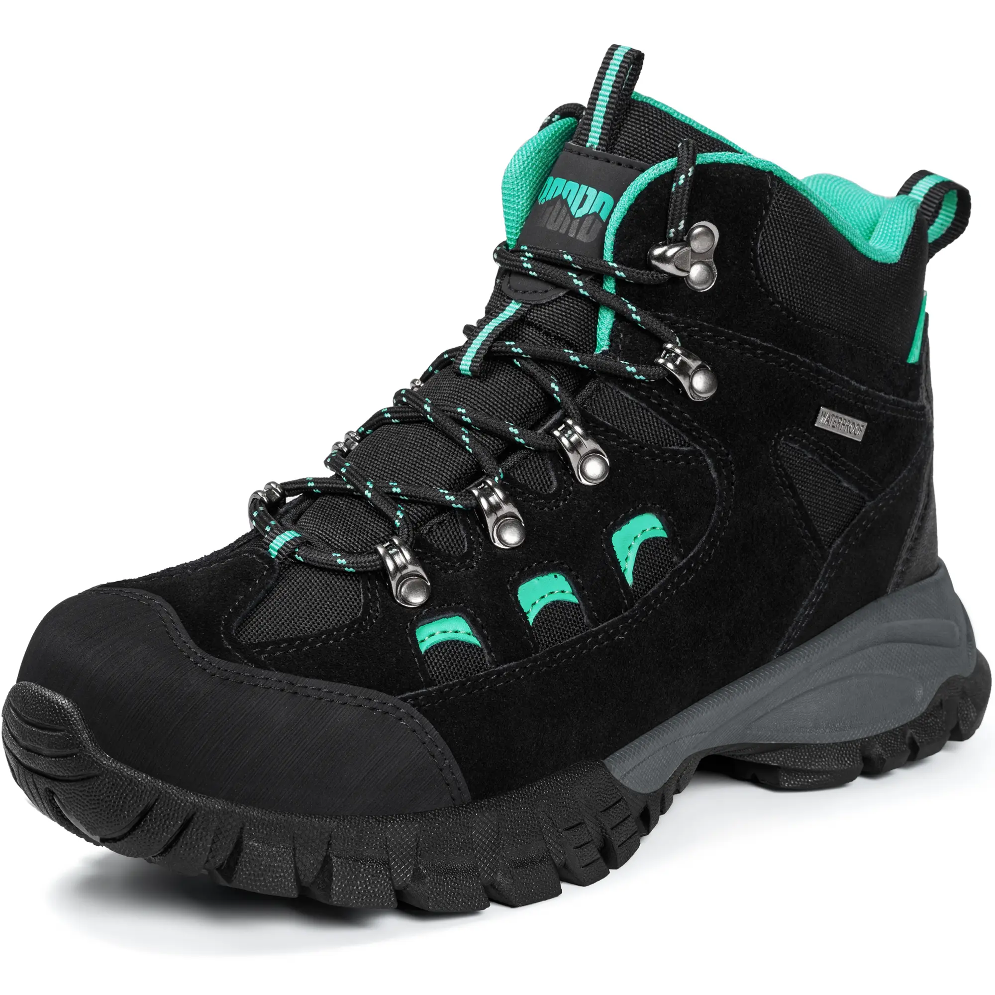 R CORD Women's Waterproof Lace-Up Hiking Boots - Lightweight, Slip-Resistant, Breathable, Moisture-Wick Trail Shoes with Ankle Support for Camping, Outdoors, Backpacking