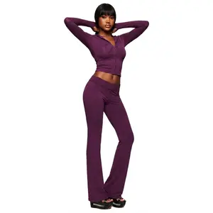 Blare Trackpant Purple Color, Y2K Style, Elastic Waist Pants, Buttery Fabric, Tracksuit Womenswear