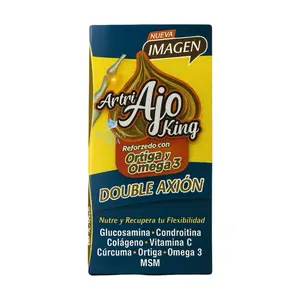 Artri Ajo KING Reforzado with Orthiga & Omega 3 Glucosamine Vitamin Turmeric Collagen 100 Double Action Nutre y Recupera tu Flexibilidad