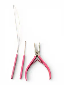 MIRACLE Hair Extension Plier and Wire Loop Beading Kit, Hair Pliers for Micro Keratin Fusion Extension Beads Sealing Clamp, Hair Extension Tools.
