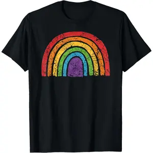 LGBTQ Rainbow Flag Gay Pride LGBT Awareness Ally Vintage T-Shirt