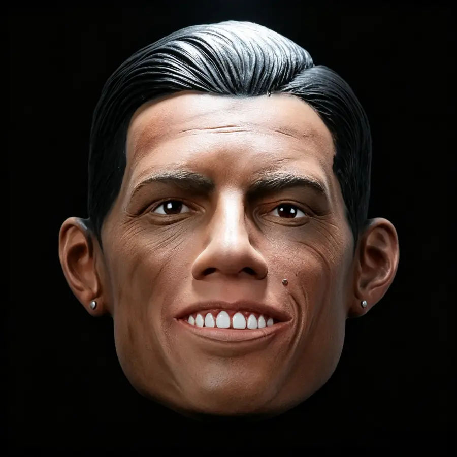Natural Latex Full Head Adult Mask, Ultra-Realistic Smiling Man Face Headpiece for Halloween Cosplay, Party Props