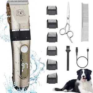 Clippers, 2-Speed Professional Rechargeable Cordless   and Low Noise Water Proof Electric  Trimmer Pet  Kit  Hair Clippers Tool with  Combs